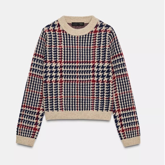 Zara NWT houndstooth wool jumper sweater 0021/110 - Picture 3 of 13